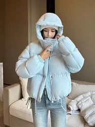 Abrigo de plumón desmontable para mujer, chaqueta con capucha de doble manga, Parka esponjosa con etiqueta triangular, novedad de invierno, 2024