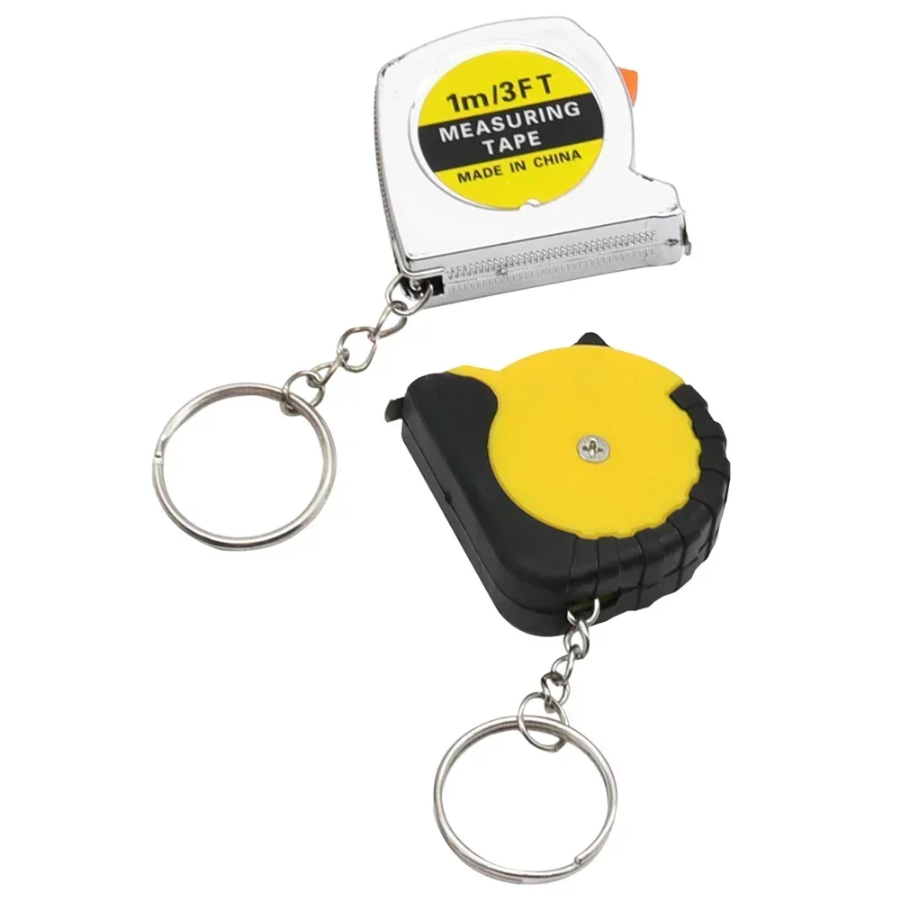 1M Retractable Ruler Measure Key Ring Small Steel Tape Measure Construction Tools Portable Pull Ruler Tape Measure Gauging Tools