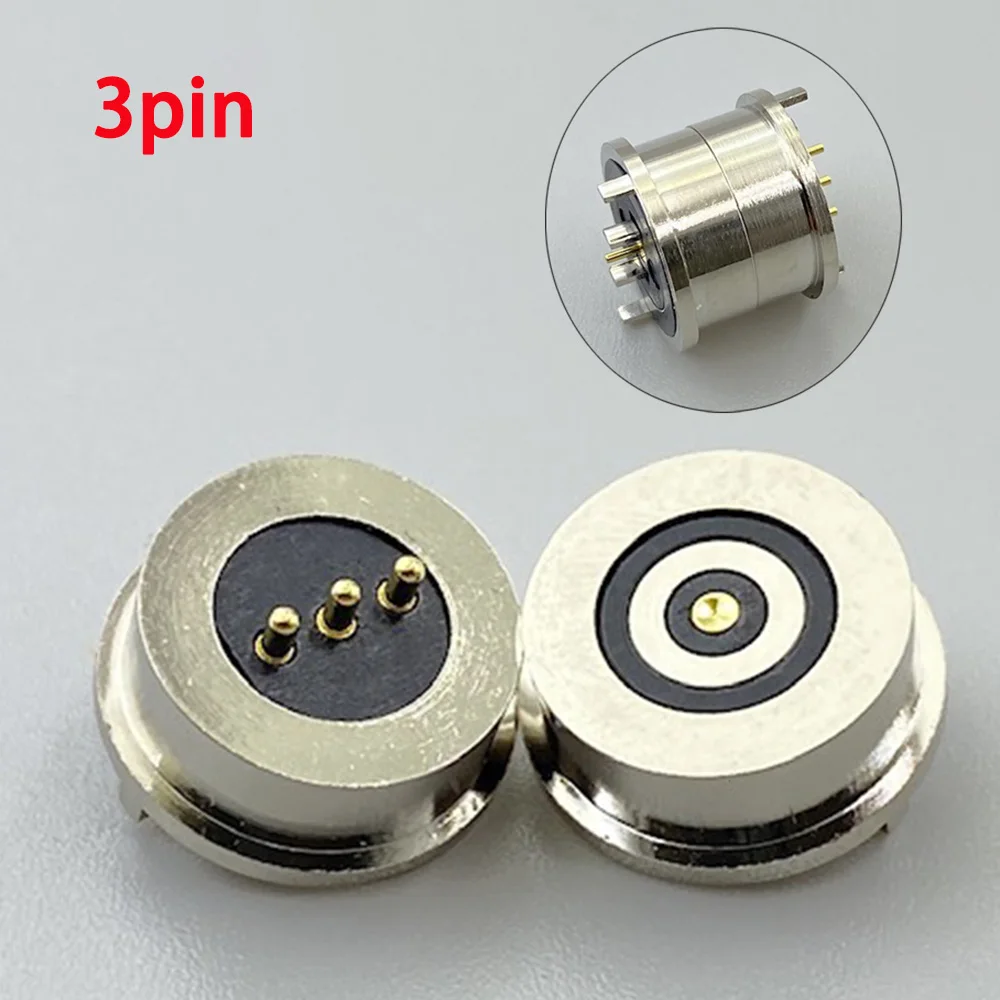 

3/4Pin Circular magnet Spring-Loaded Magnetic Connector 12mm Male Female DC Power Charge Probe Magnet Charging Connector