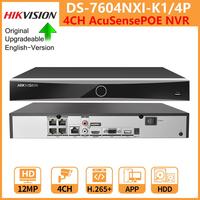 Hikvision AcuSense 4K 4CH POE NVR DS-7604NXI-K1/4P CCTV Security Surveillance Network Video Recorder Human Vehicle Recognition