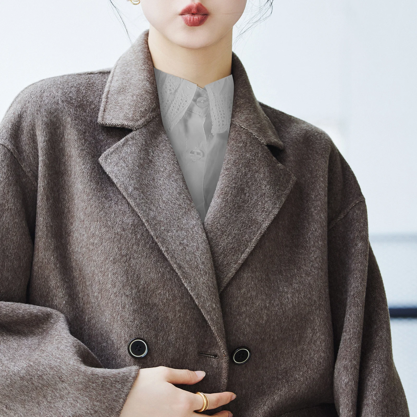 ياقة مزيفة من القطن، ياقة صناعية أنيقة قابلة للإزالة للنساء، فستان قميص، ملابس عصرية متعددة الاستخدامات، مريحة وسهلة الاستخدام #1