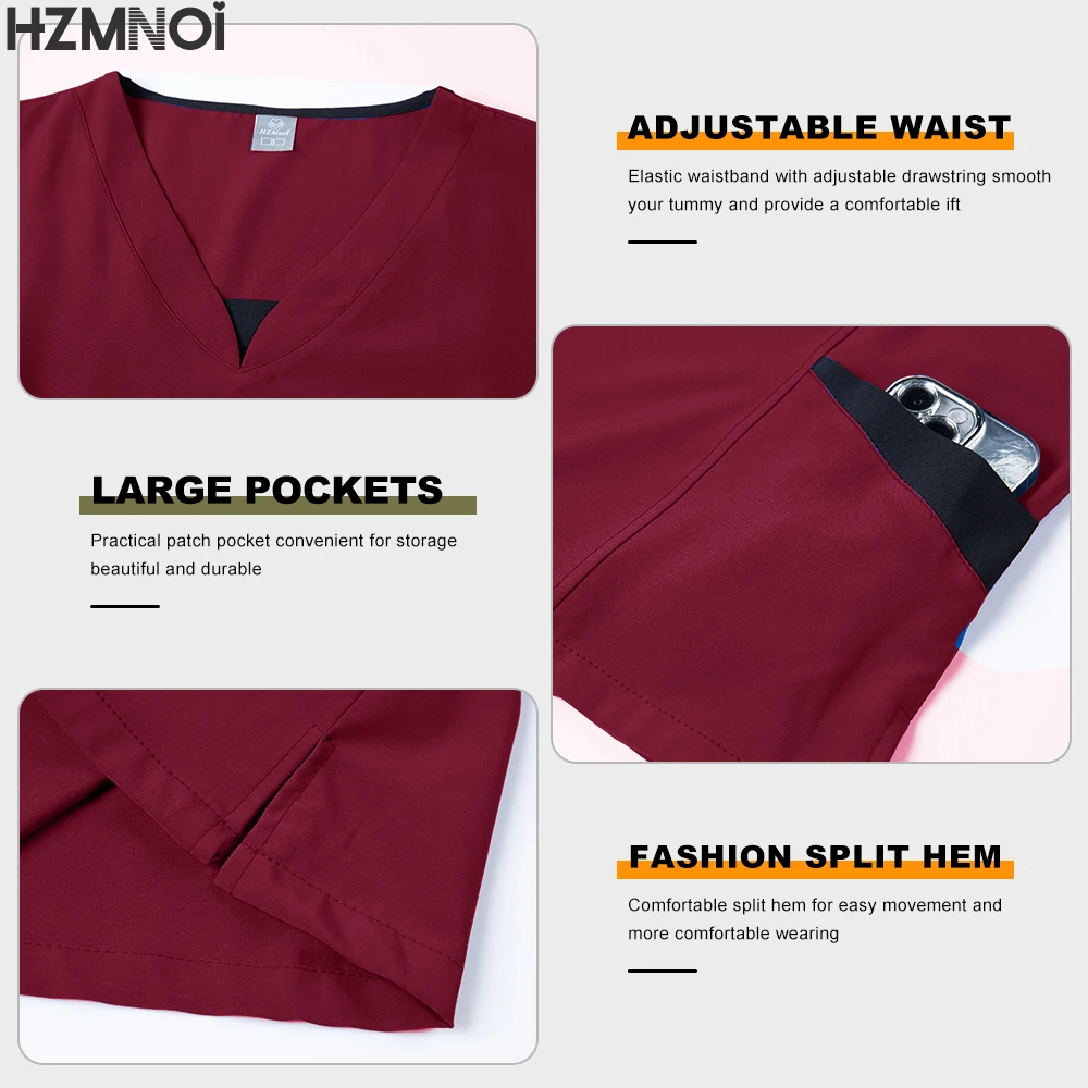 Women Scrubs Nurse Accessories Medical Uniform Unisex Slim Fit Comfort Clinical Women Operating Room Work Uniform Jogger Suit