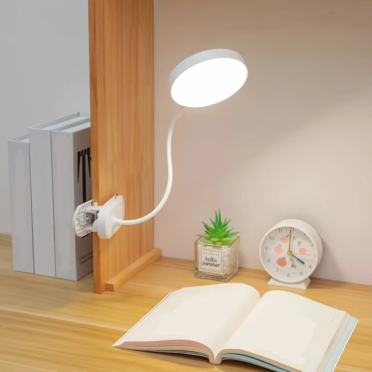 Portable USB Table Lamp Rechargeable Desk Lamp with Clip Bed Reading Night Light LED Touch 3 Modes Dimming Eye Protection Light