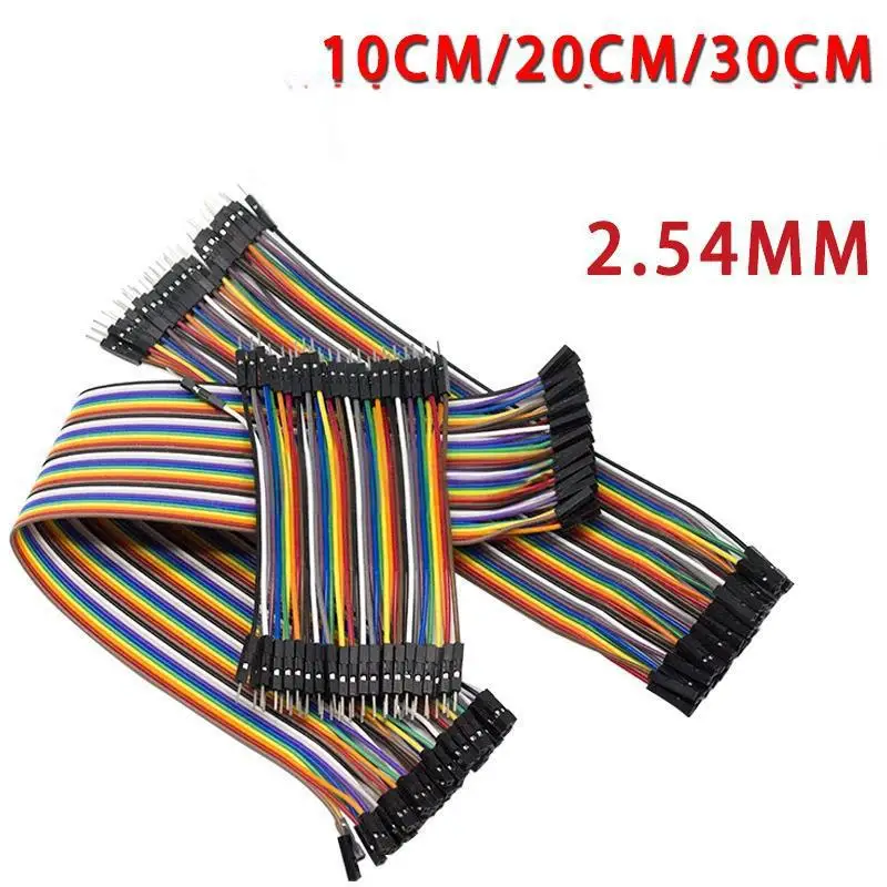 40P Colored Dupont Wire Female-to-Female Male-to-Female Male-to-Male Connection Cables length 10cm with 2.54mm Pin Pitch
