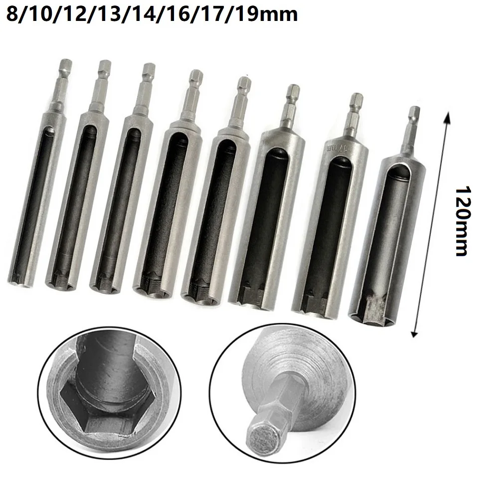 8-19MM Nut Driver 1/4inch Quick-Change Hex Shank Slotted Drill Bit Socket Wrench Tool 120mm Length Nut Driver Socket Tool