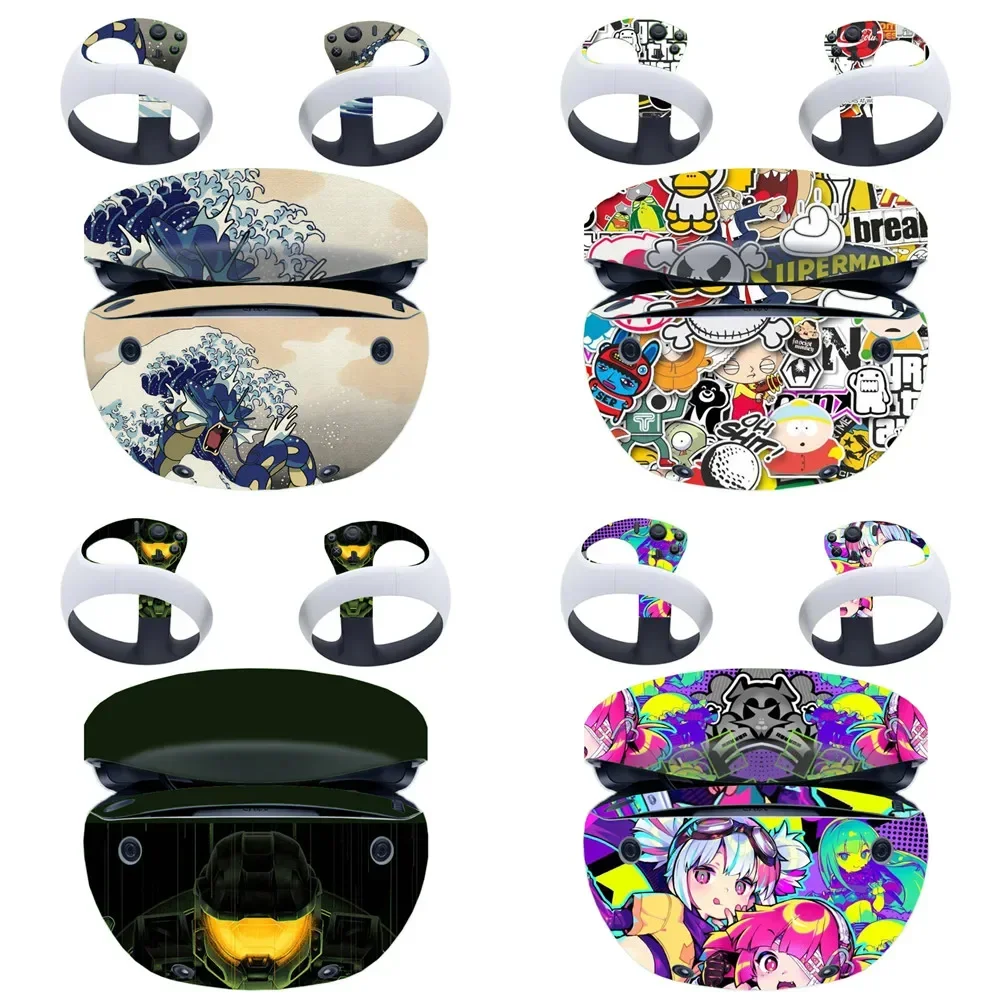 SKull design For PS VR2 VR headset Stickers Skin and Controller Stickers ,Full Wrap,Vinyl Decal Skin For PS VR2, Protective