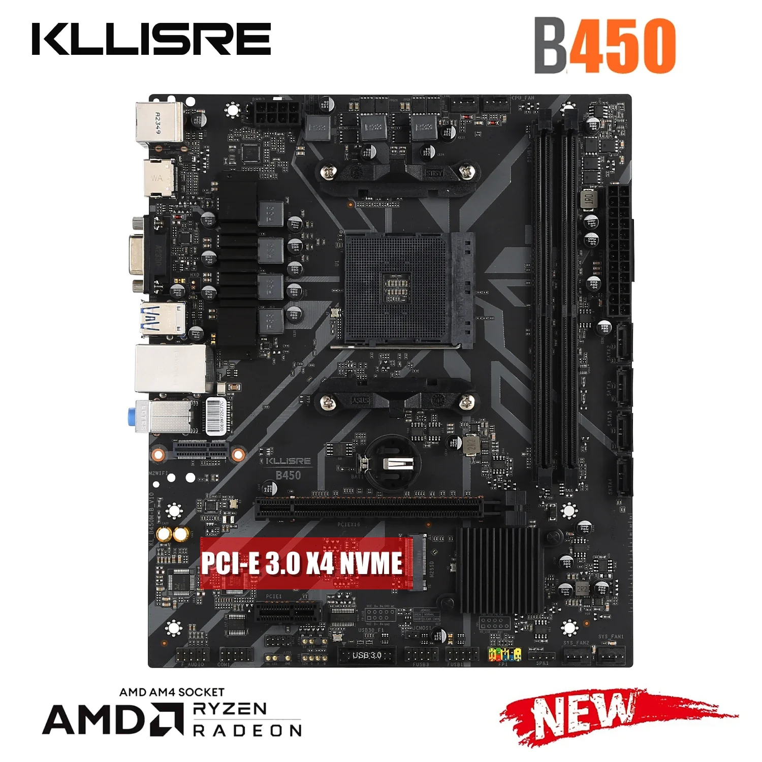 kllisre B450 Kit amd ryzen r5 5 2600 processor DDR4 16GB (2*8GB) 3200MHz memory AM4 B450M motherboard