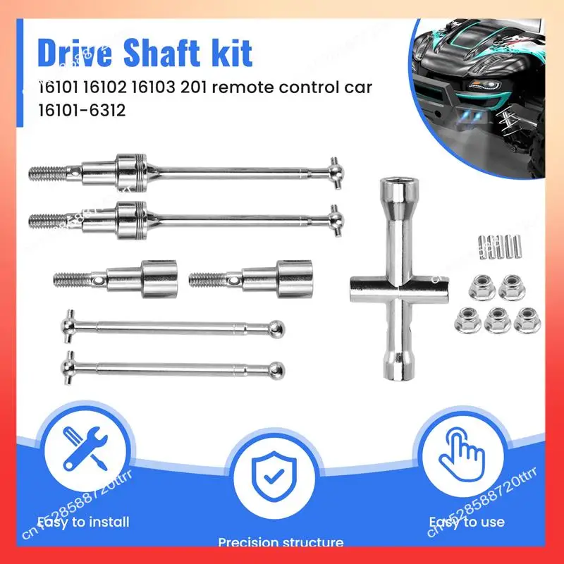 ABNR مجموعة أدوات عمود المحرك الأمامي والخلفي CVD Dogbone لـ 1/16 SCY بدون فرش 16101 16102 16103 Pro 201 16101-6312 #6