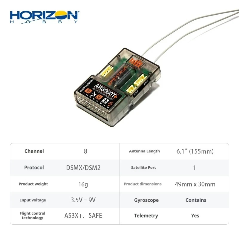AR8360T Horizon Shipai 8-channel remote control receiver AR8020T receiver Spektrum without gyroscope