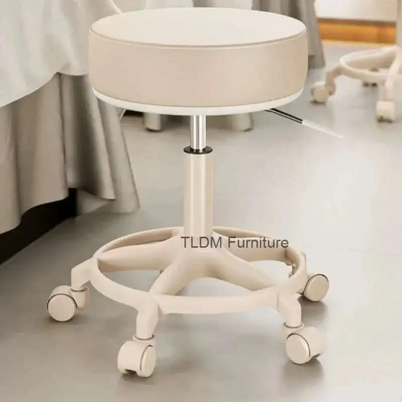 

Salon Chair Hair Stylist Chairs Living Room Swivel Wheels Nail Rotating Professional Hairdressing Barbershop Cadeira De Barbeiro