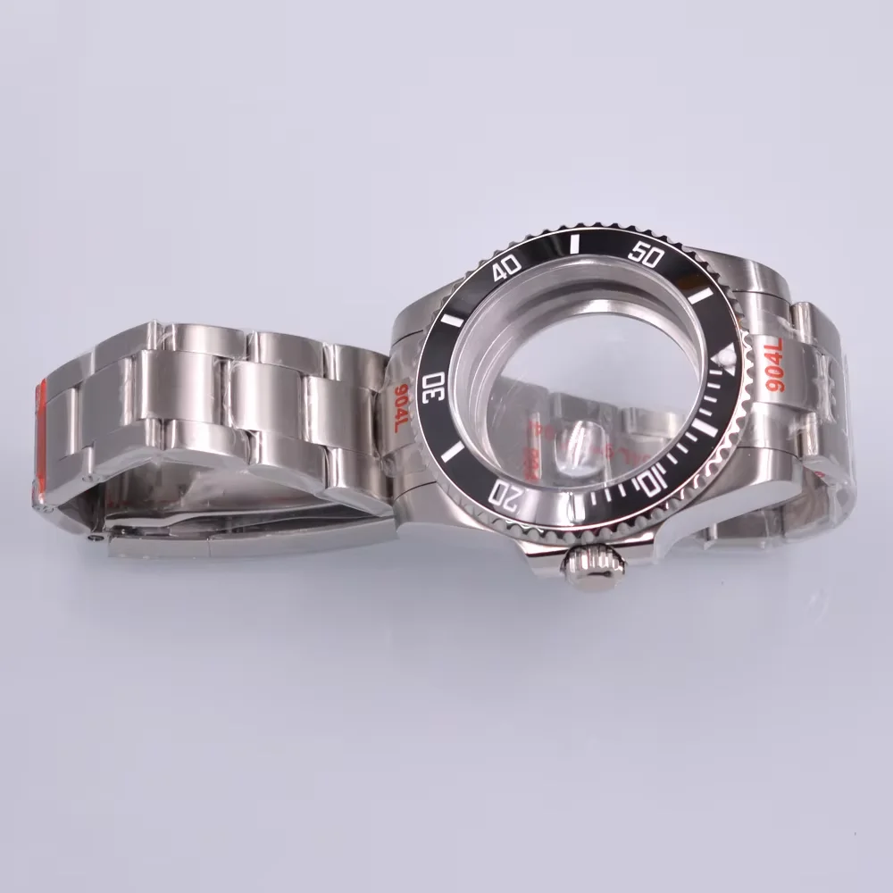 40mm Watch Case Fits NH35 NH35A NH36 PT5000 ETA2824 2836 Miyota 8215 8205 821A Movement Ceramic / Titanium Bezel watch case