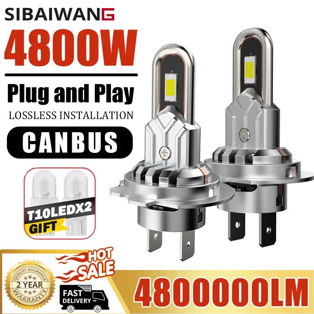 

H7 LED Canbus H4 H11 High Power Bulbs Turbo Led 9005 HB3 LED Headlights for Car Fog Lights 6000K 12V h11 h7 h4 Lamps 2x