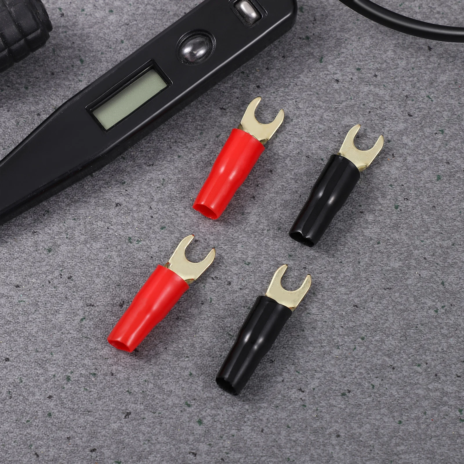 

5Pairs Speaker Wire Crimp Connectors Copper Fork Terminal Red Black 8Ga Banana Plug for Audio