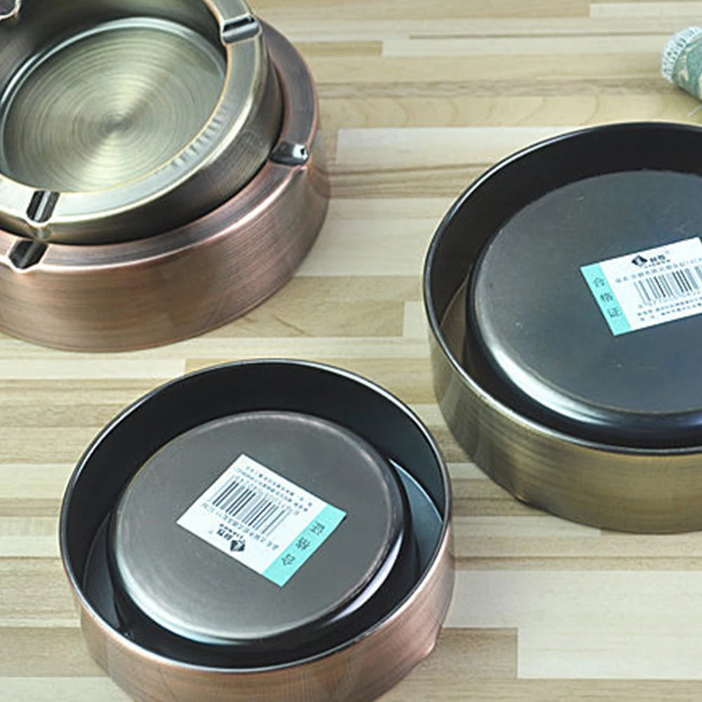

Stainless Steel Ashtray Practical Ashtrays for Home Smoking Anti-fall Odorless Cafe