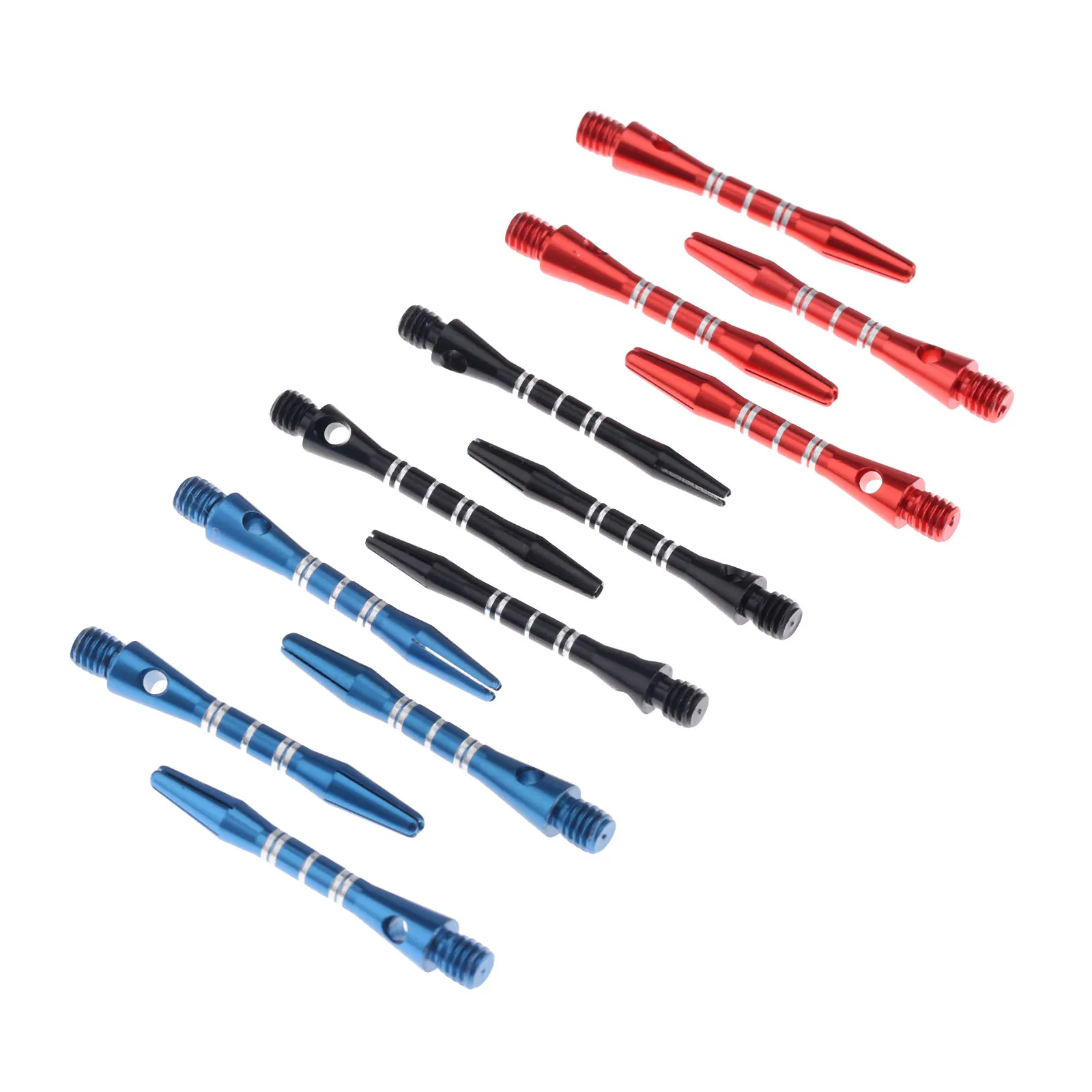 12 Pcs/set 35mm Professional  Darts Shafts Aluminum Alloy Stem Shafts 3 Colors Black+Blue+Red 2BA Thread Dart Replacement