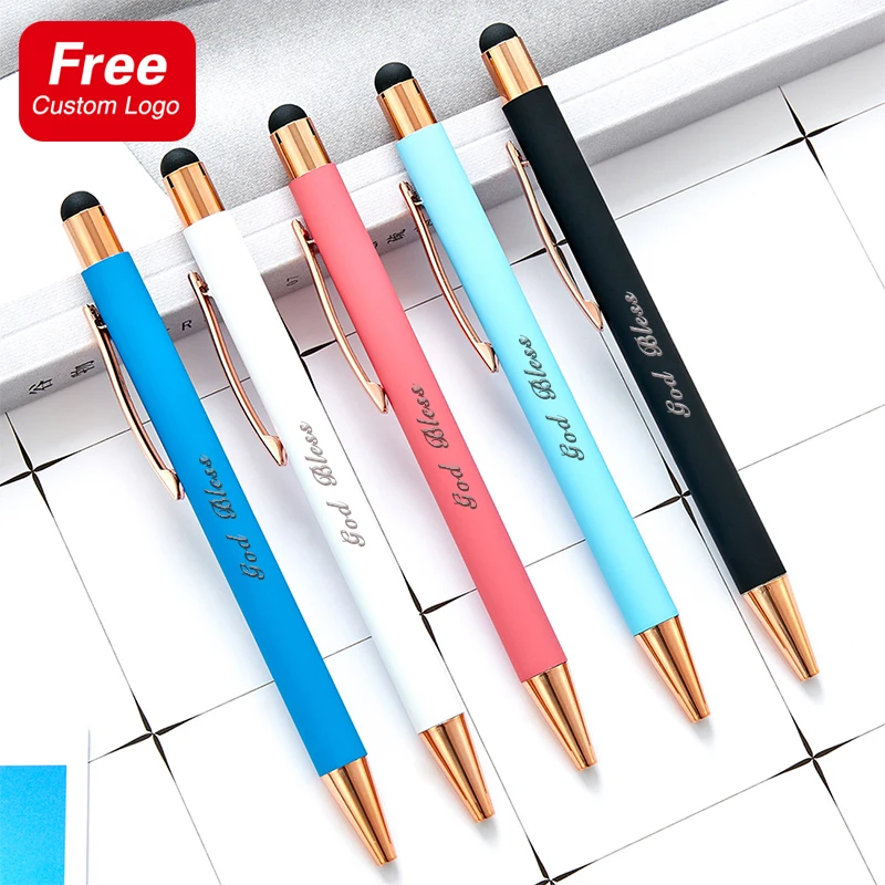 Capacitive Metal Ballpoint Pens Custom LOGO Touch Screen Pens Unique Pens Office Supplies School Stationery Gift Pens Wholesale