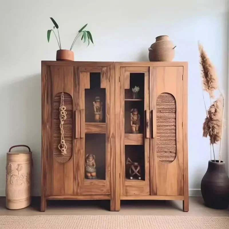 Storage Mobile Living Room Cabinets Decor Organizer Wine Cabinets Luxury Wood Curio China Display Gabinete Trendy Furniture