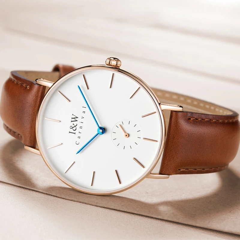 

Carnival Brand High-End Series Fashion Simple Ultra-thin Quartz Watches Women Luxury Sapphire Simple Watches Womens Montre Femme