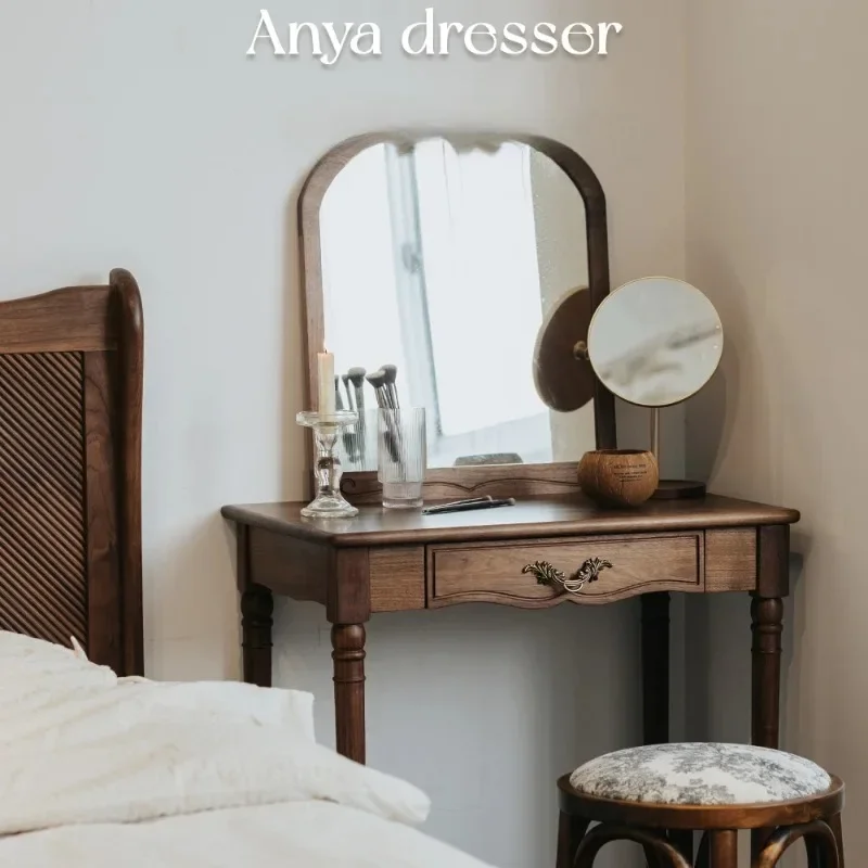 مرآة تخزين، أدراج طاولة الغرور، منظم صغير إسكندنافي، خزائن فتاة الزاوية، مكتب مكياج، أثاث غرفة نوم فريد من نوعه