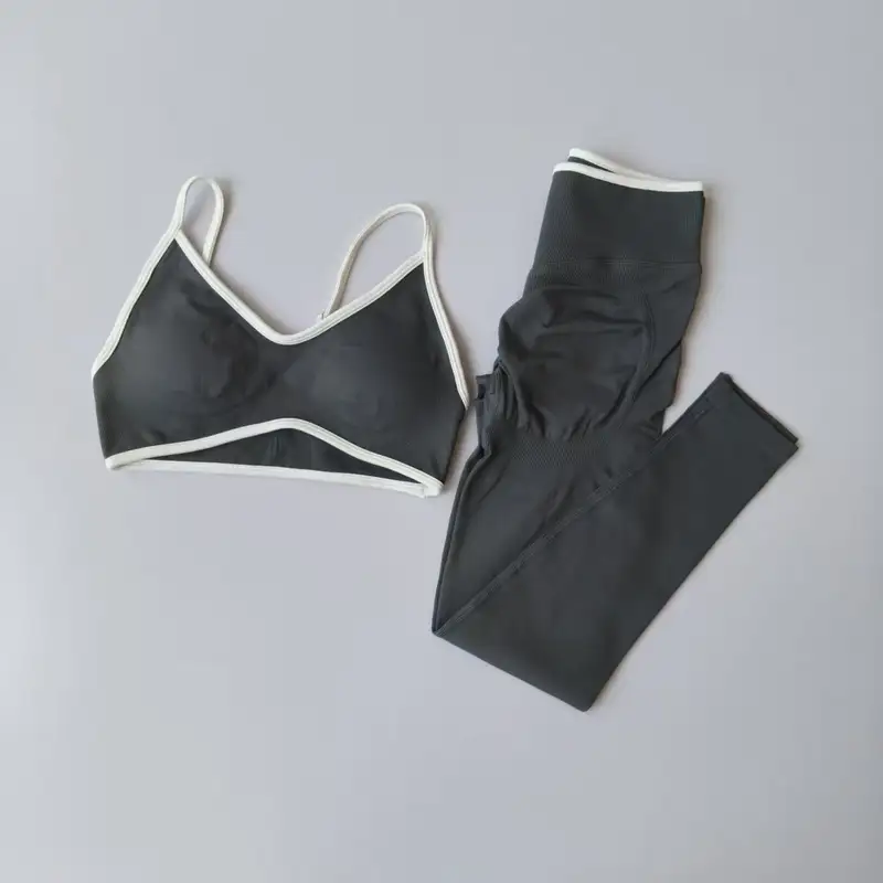 Seamless 2PCS Legging Sets Women's Strappy Sports Bras and Leggings High Waist Fitness Sculpt Leggings Running Pants Gym Suits - Image 13