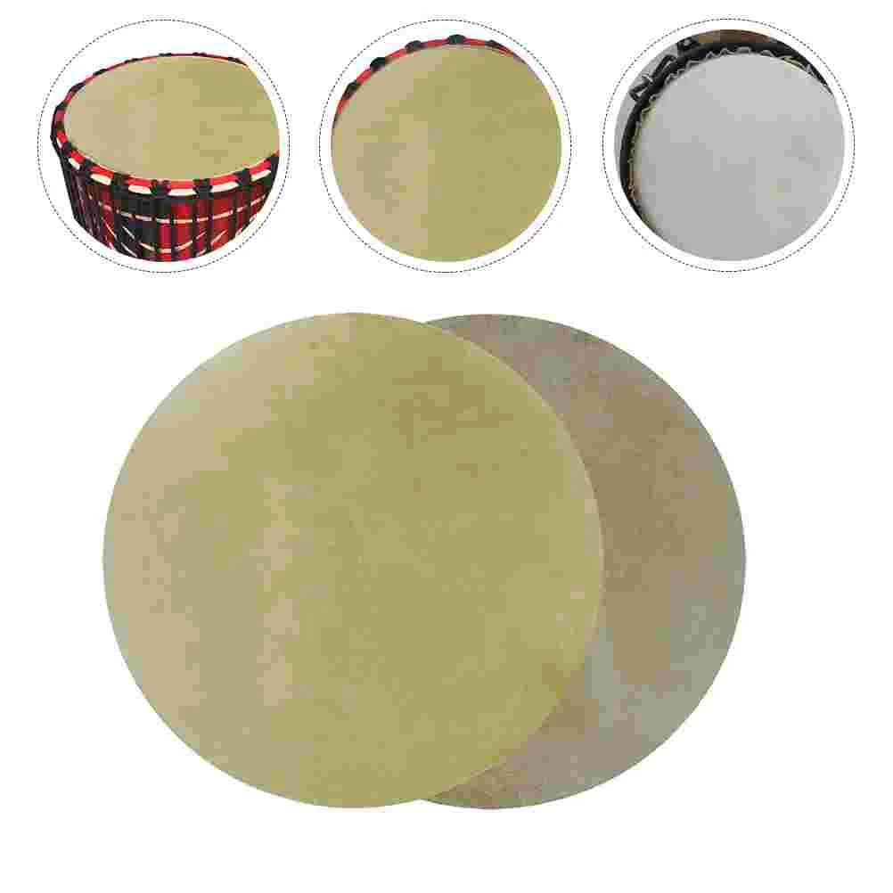 2 Pcs Drum Skin Durable Heads Fittings African Accessories Replacement for Home Covers Musical Instrument Parts