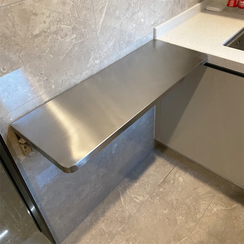 

304 Stainless Steel Foldable Wall Mounted Kitchen Table Hidden Chopping Board Dining Table Space Saving