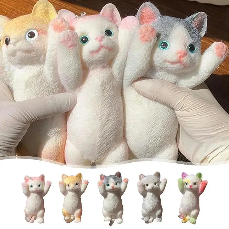 Cat Squeeze Toys TPR Big Cat Three-dimensional Pinch Toys Super Cute Stress Relieving Toy Doll Relaxing Toy Big Cat Pinch Toys