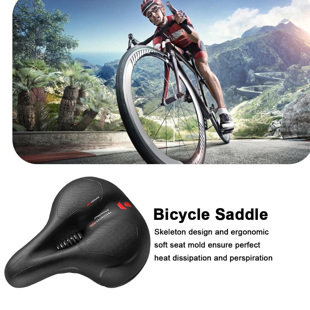 Hollow Bike Saddle Wide Bicycle Seat Breathable Comfortable Saddle Bicycle Children Bike Saddle for Road Journey MTB Cycling