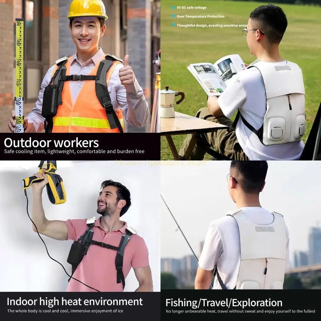 

D0AB Портативный охлаждающий жилет Охлаждающий жилет с охлаждением ткани ткань для наружного