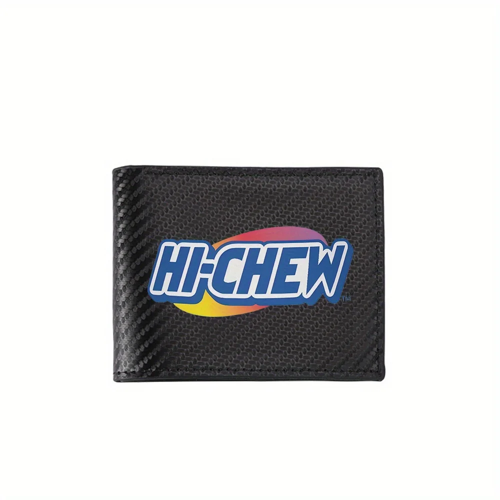 HI-CHEW diseño de logotipo de caramelo Carteras para hombre Negocios simples Diseño de impresión moderno y elegante Regalos para padre novio Amor de Navidad