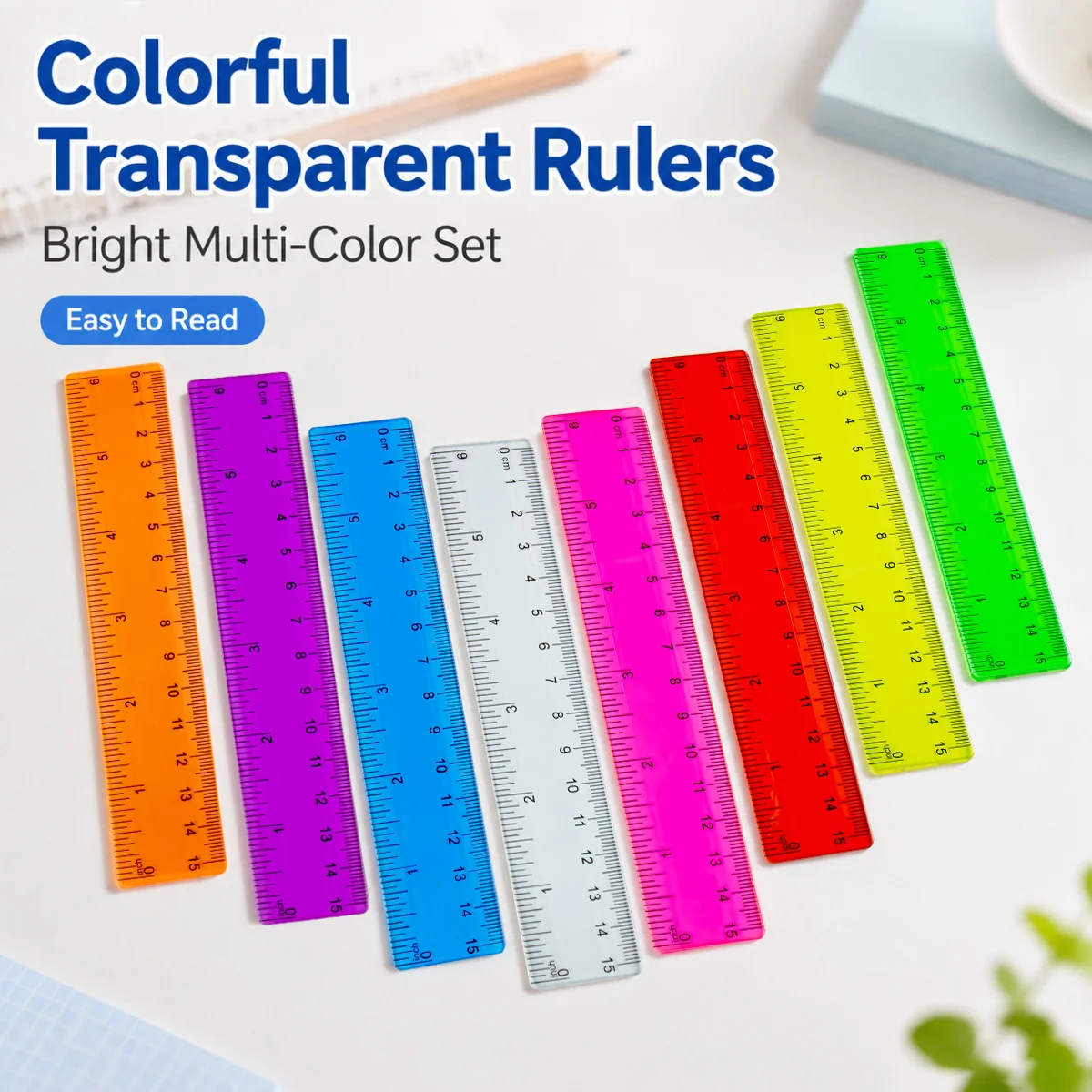 regle-transparente-multicolore-de-15-cm-avec-double-echelle-durable-et-resistante-a-l'usure-mesure-en-centimetres-et-en-pieds