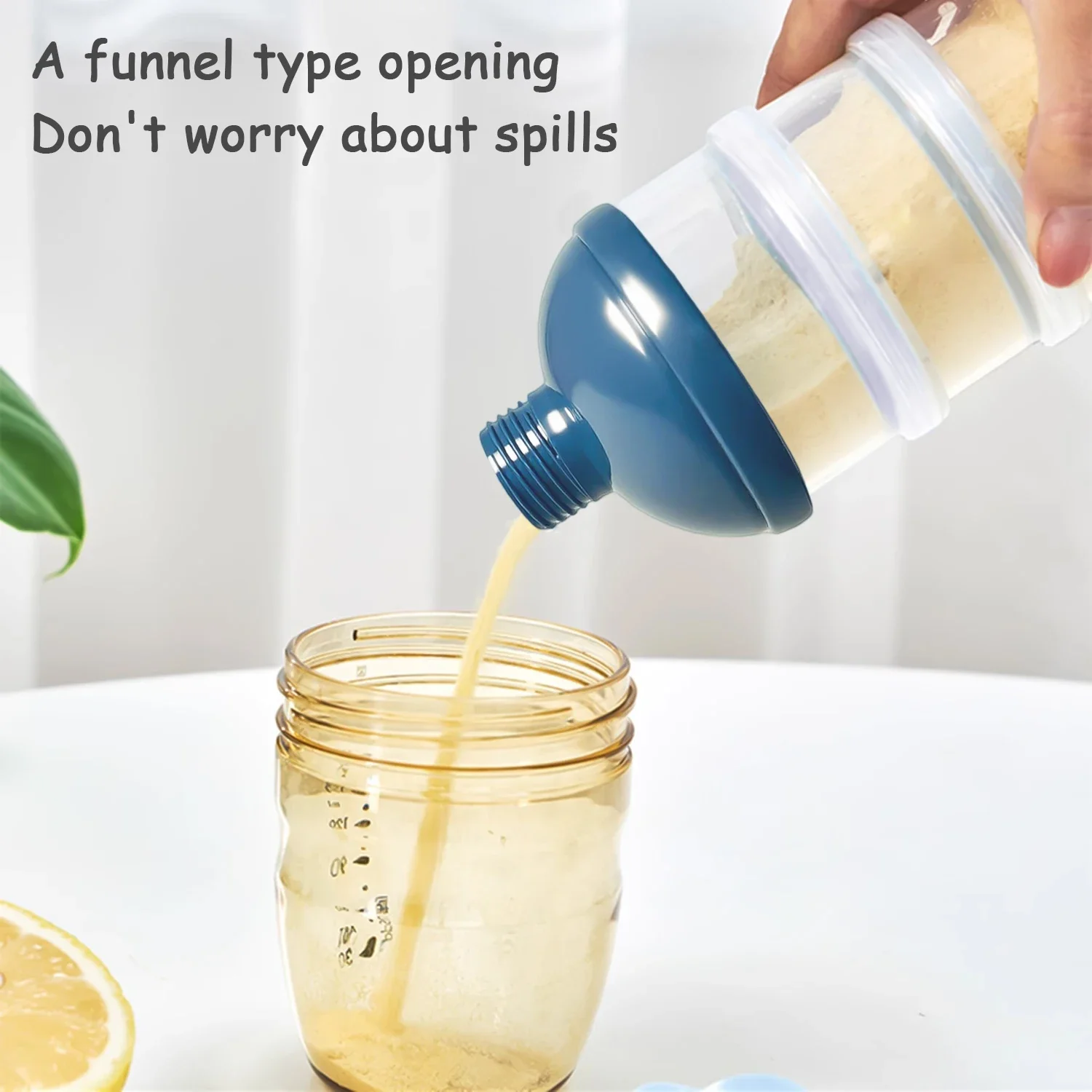 Scatola per latte in polvere per bambini a 4 strati, scatola scomparsa per alimenti complementari per neonati, scatola sigillata per farina di riso e frutta