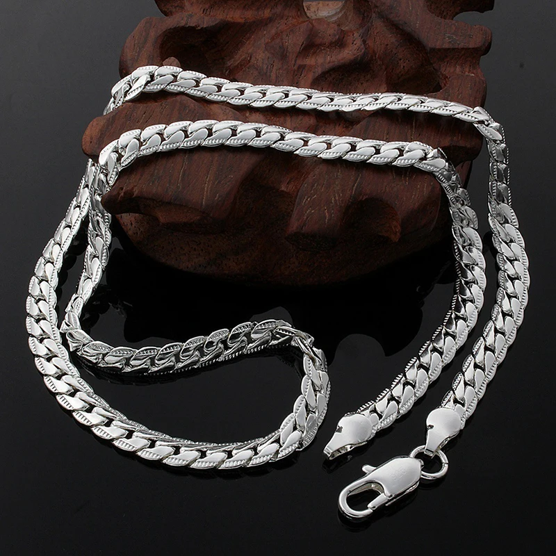 Aluminum Chain Necklace Long Hip Hop For Women Men On The Neck Fashion Jewelry Gift Accessories Silver Color Choker