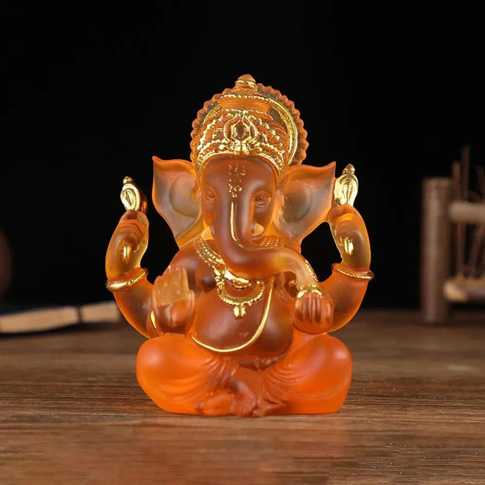 

Portable Resin Crafts Elephant Trunk Sculpture Carving Art Sculpture Ganesha Statue Durable Sitting Buddha Figurine Garden