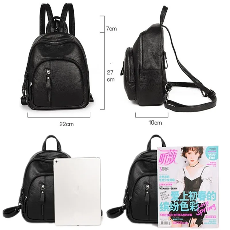 Anti-theft Soft PU Leather Backpack Women Vintage Shoulder Bag Ladies Mini Travel Backpack School Bags Girls mochila feminina
