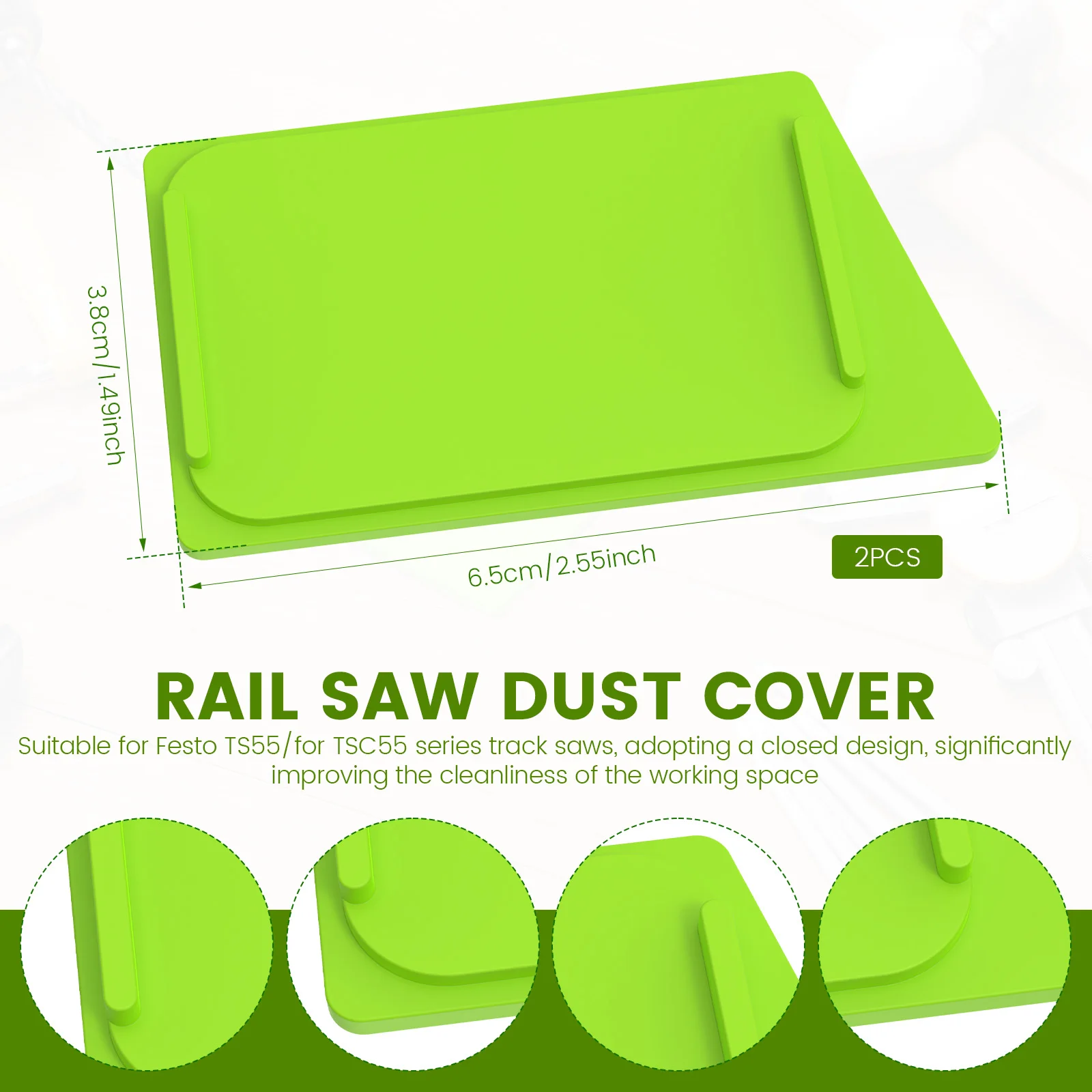 

2Pcs Track Saw Arbor Dust Cover Compatible with TS55 Professional Arbor Dust Cover Parts Easy to Install for Track Saw for TS55