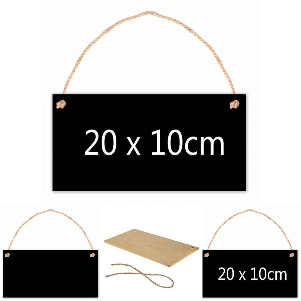 Wood Message Boards Hanging Blackboard Sign Board Writing Message Board For Home Market Store Market Club Door Hanging Plate