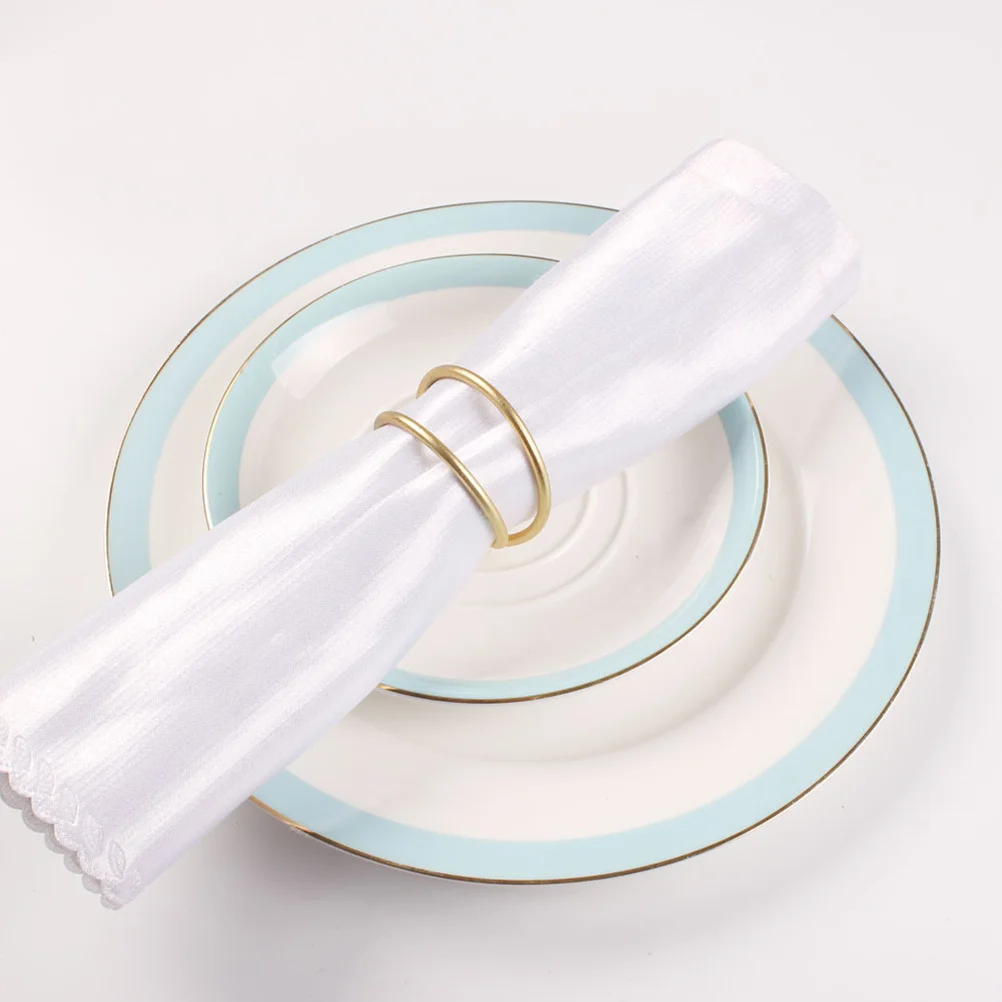 

12Pcs Napkin Rings Spiral Metal Buckles Decorative Table Holder for Wedding Christmas Holiday Banquet Napkin Rings