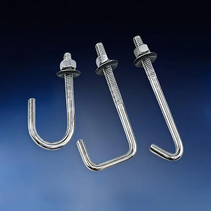 304 Stainless Steel M5 M6 L Hook Bolts With Matching Nuts Washers For Industrial Construction Home Hanging