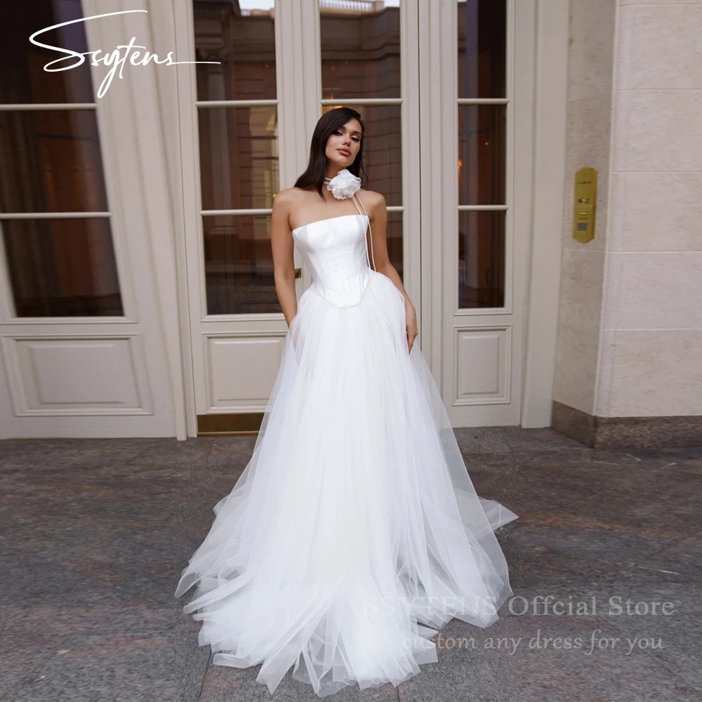 

SSYTENS Elegant A-Line Wedding Dresses 2025 Strapless 2 Pieces Long Wedding Gowns Boho Bridal Ball Prom Dress bestidos de novia