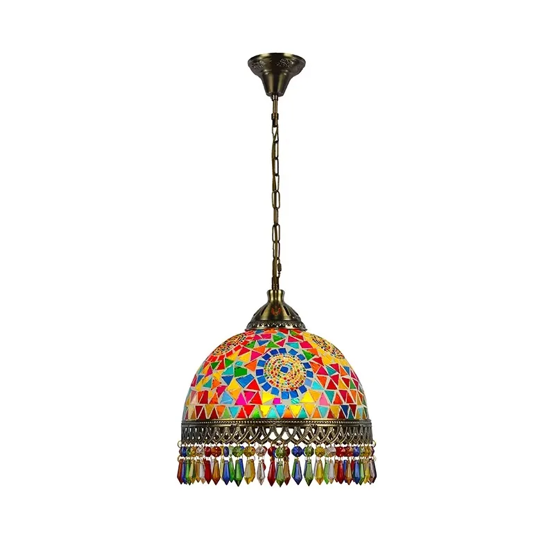 

Style, Glass Multicore Pendant Handmade Mosaic Chandelier Traditional Design