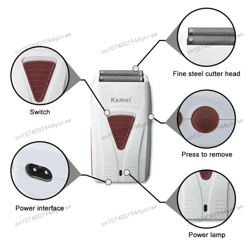 Kemei Km-2296 Km-1757 Km-3382 USB Charging Zero-cut Blade Cordless Hair Trimmer Hair Clipper Hollow Head Barber Hair Cut Machine