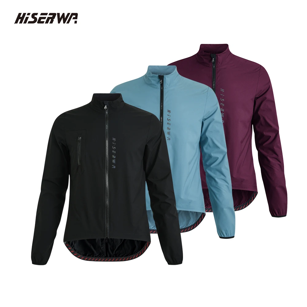 AliExpress HISERWA Cycling Windbreaker Summer Bicycle Jacket Windproof Breathable Cycling Coat Tight Fit Design Bike Jersey 2-Way Zipper