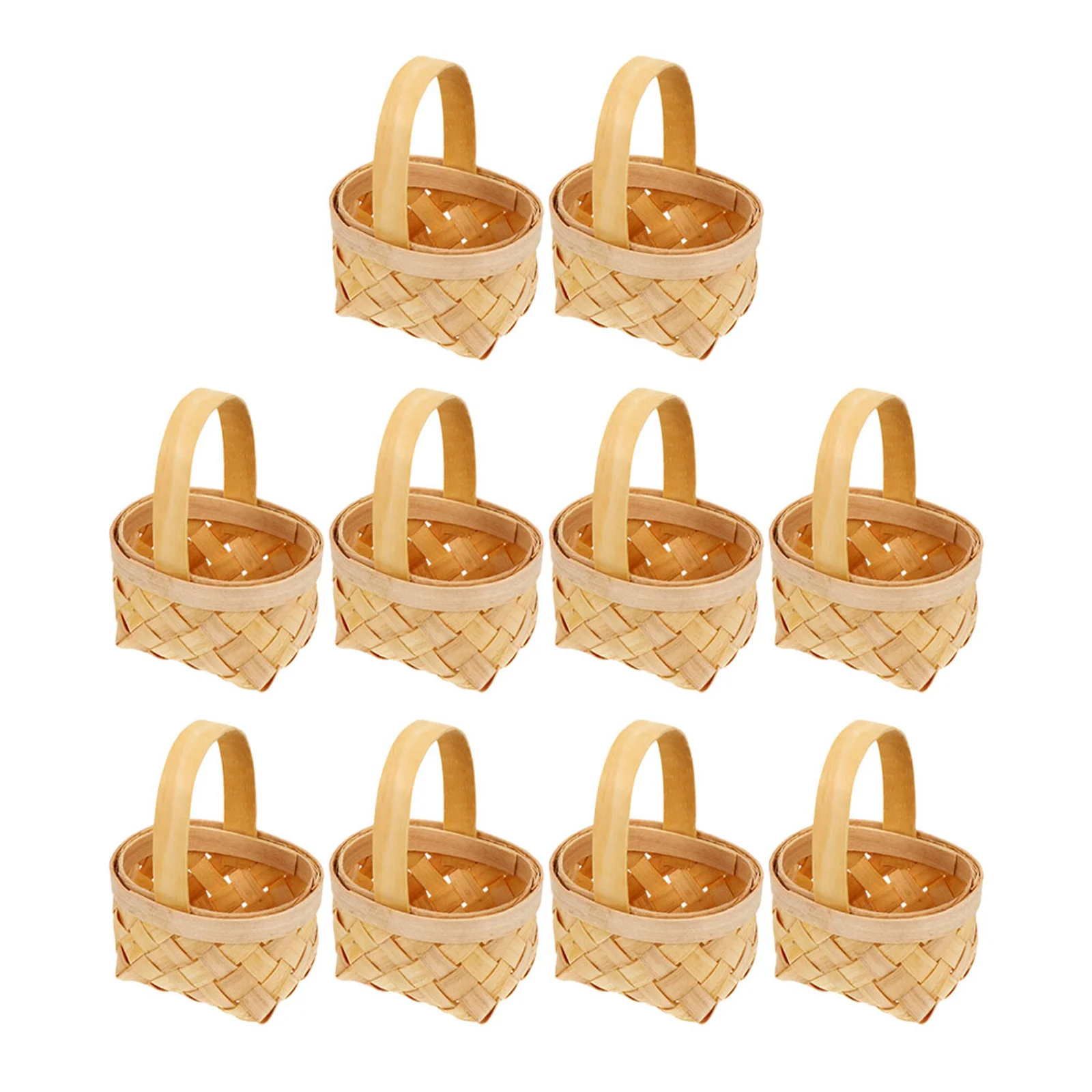 

10Pcs Small Wooden Gift Baskets Rustic Chic Party Favors Basket for Christmas Wedding Decoration Storage Container