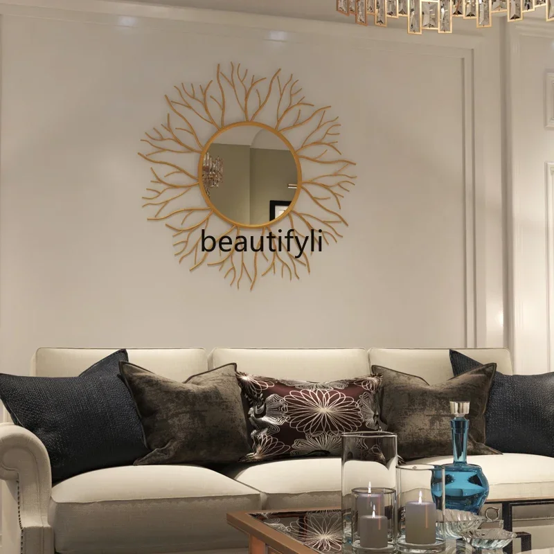

YA17 Yard wall punching household storage light luxury TV cabinet into the home, hanger floor wrought iron decoration