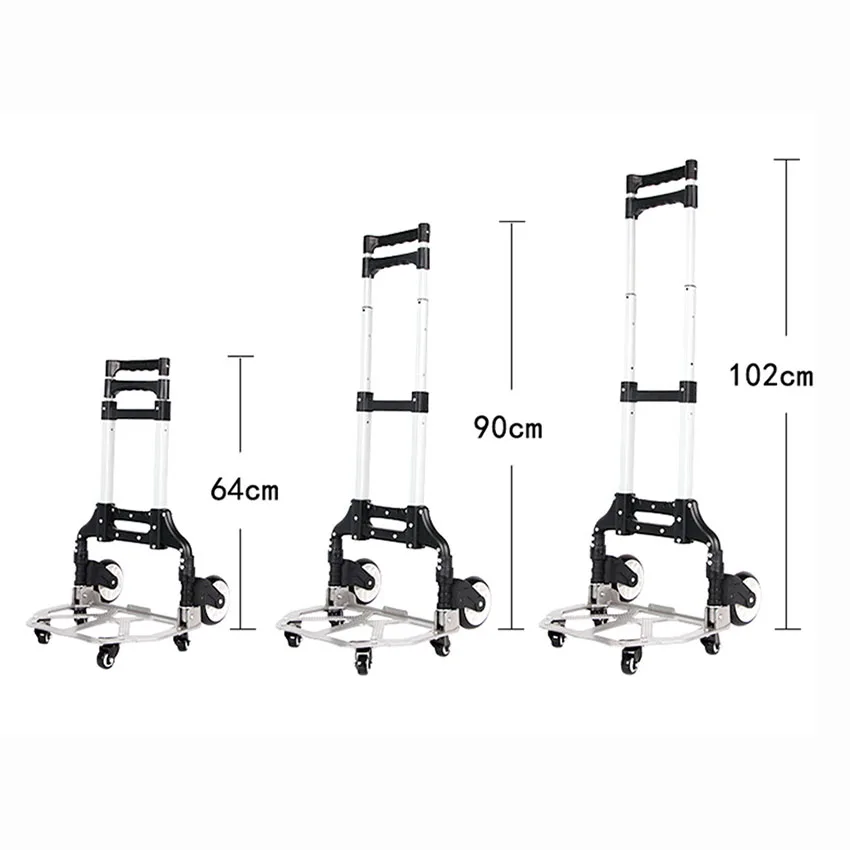 Aluminum Alloy Luggage Cart Home Trolley Garden Cart Outdoor Portable Folding Trolley Shopping Cart Trolley Folding Wagon