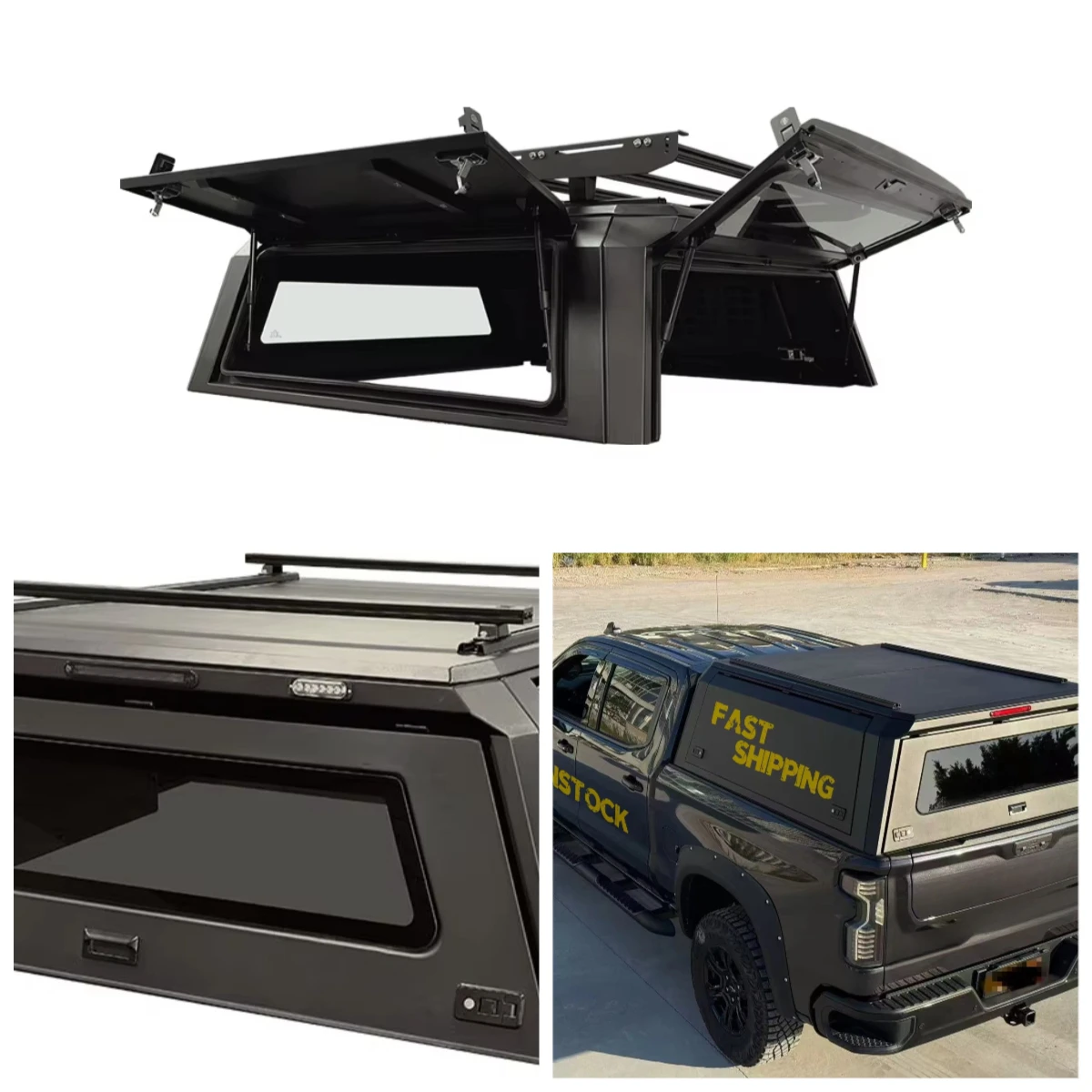 

Aluminium 4x4 Off-Road Truck Camper Shell with Locking Function Window for Pickup Camper Truck Tonneau Cover