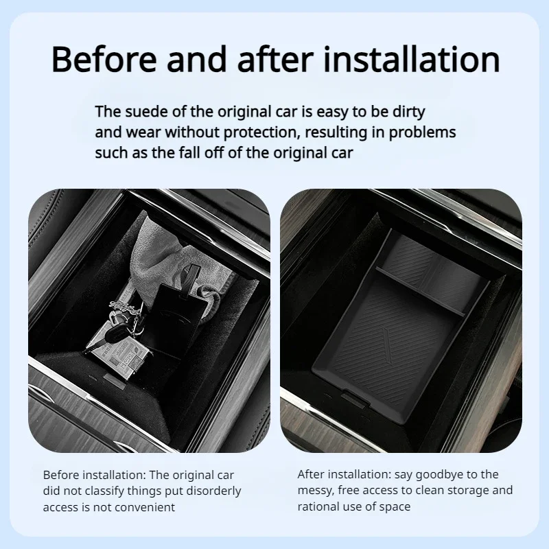 Silicone Cushion For Tesla Model X/S 2023 Central Control Storage Box Waterproof Tissue Storage Box Pad Car Interior Accessories