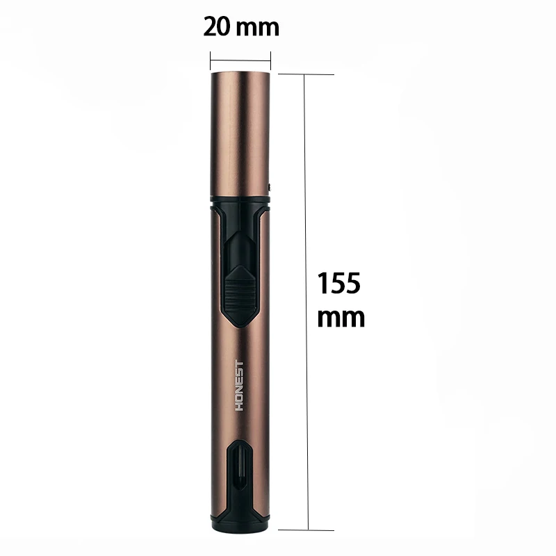 New HONEST Metal Torch Windproof Lighter Refillable Pen Lighter Jet Flame Butane Lighter Kitchen BBQ Candle Camping Men\'s Gadget