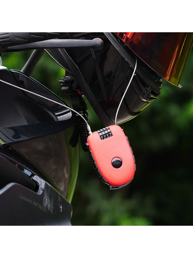 AliExpress NONE Portable Retractable Steel Wire Helmet Anti Theft Lock Cartoon Cow Combination Padlock for Electric Motorcycle